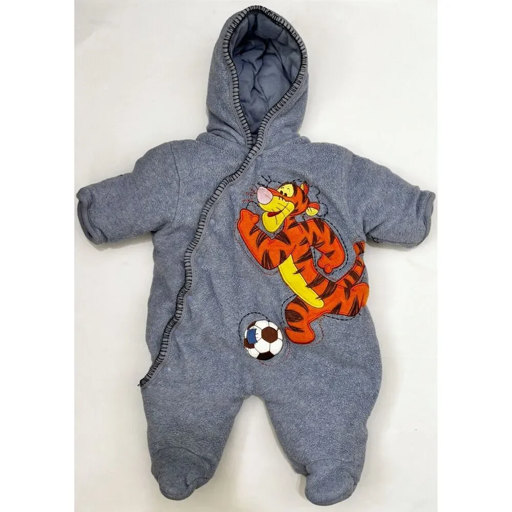 Disney Winnie the Pooh Fleece Baby Snowsuit Infant 3 Months Bunting Tigger Heavy